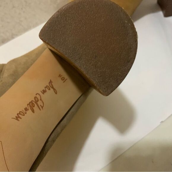 Sam Edleman Yarin Suede Camel Peeptoe Booties 10.5M - Picture 9 of 12